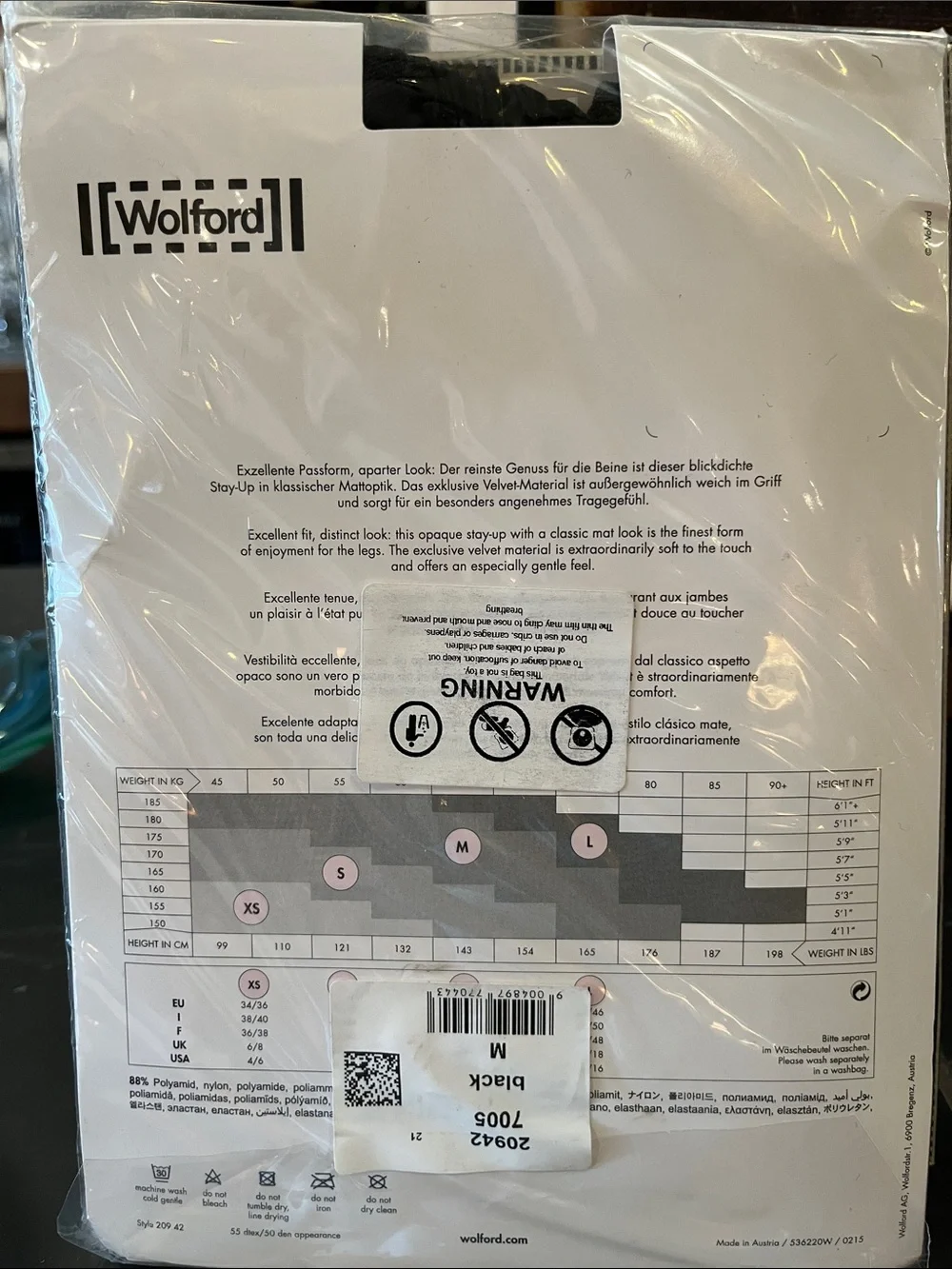 Wolford Velvet De Luxe 50 Sheer Thigh-Highs - Black
